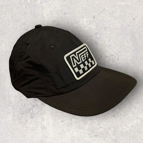 Neff  Racer Cap Black Strapback Hat One Size - Picture 1 of 5